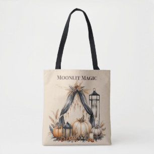 Moonlit Magic Boho Skull & Pumpkin - höstbeck Tygkasse
