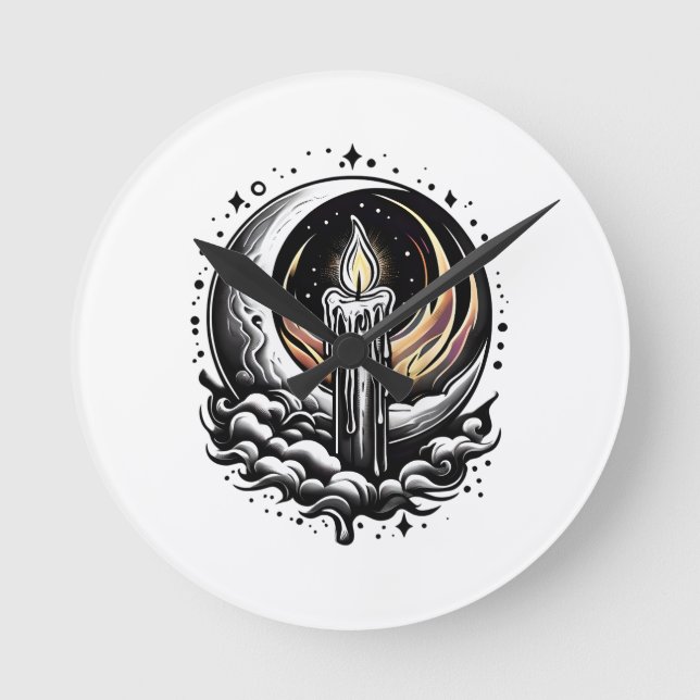 Moonlit Magic Rund Klocka (Framsida)