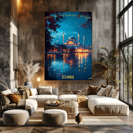 Moonlit Majesty of Istanbul - Enchanting Skyline Poster