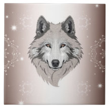 "Moonlit Majesty: Shimmering Varg Ceramic Tile