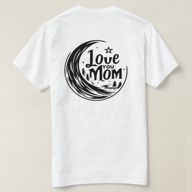 Moonlit Mamma Kärlek T Shirt (Design baksida)