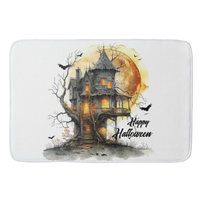 Moonlit Manor - Halloween Hälsning i Shadow Badrumsmatta (Framsidan)