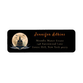 Moonlit Manor Halloween Returadress Etikett