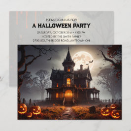 Moonlit Mansion Halloween fest Inbjudningar
