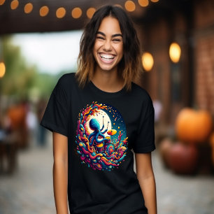 Moonlit Melodies Octopus Drummer T Shirt