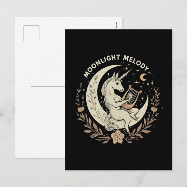 Moonlit Melody Helg Vykort (Fram/baksida)
