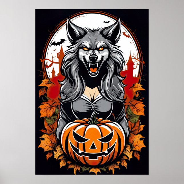 Moonlit Metamorfos, kvinnlig varulv Poster (Framsidan)