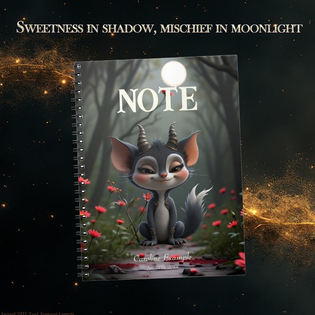 Moonlit Mischief Forest Spirit of Crimson Bloom.  Anteckningsbok (Skapare uppladdad)