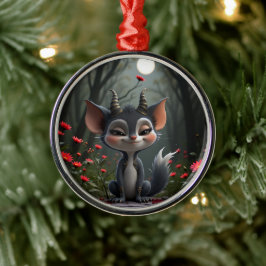 Moonlit Mischief Forest Spirit of Crimson Bloom.  Julgransprydnad Metall