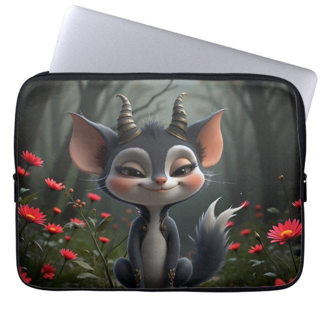 Moonlit Mischief Forest Spirit of Crimson Bloom.  Laptop Fodral (Framsidan)