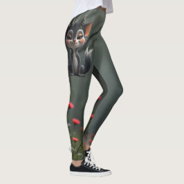 Moonlit Mischief Forest Spirit of Crimson Bloom.  Leggings