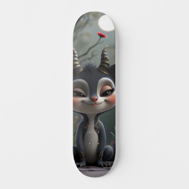 Moonlit Mischief Forest Spirit of Crimson Bloom.  Mini Skateboard Bräda 18,5 Cm (Framsida)