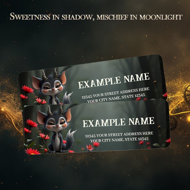 Moonlit Mischief Forest Spirit of Crimson Bloom.  Returadress Etikett (Skapare uppladdad)