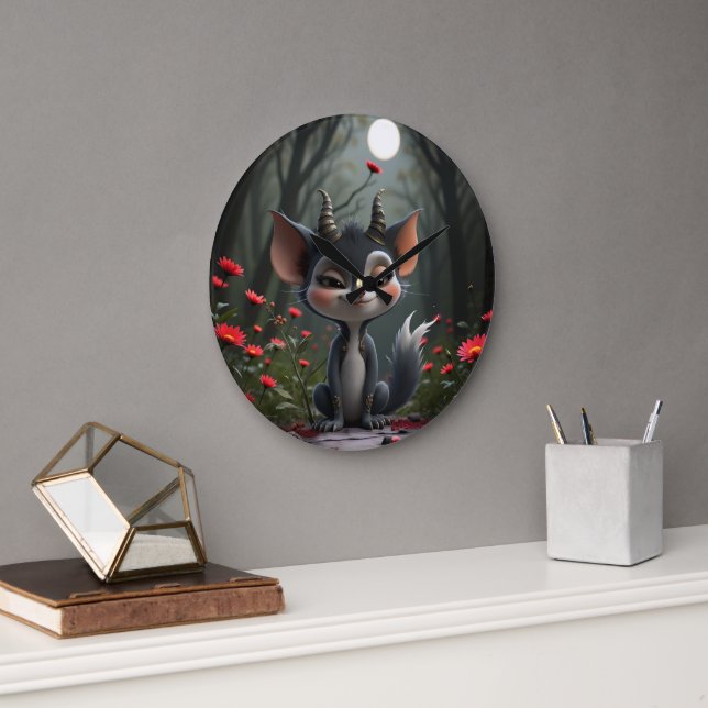 Moonlit Mischief Forest Spirit of Crimson Bloom.  Stor Klocka (Kontor)