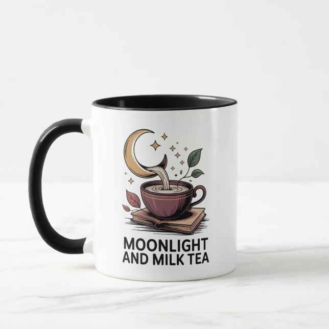 Moonlit Mjölk Tea Crescent Mugg (Vänster)