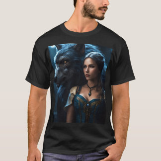 Moonlit-möten: Ett Hyper-Realistiskt Porträtt i T Shirt