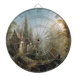 Moonlit Natten över Land Chapel and Horse Riders Darttavla