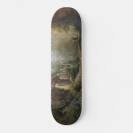 Moonlit Natten över Land Chapel and Horse Riders Mini Skateboard Bräda 18,5 Cm