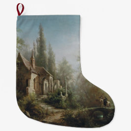 Moonlit Natten över Land Chapel and Horse Riders Stor Julstrumpa