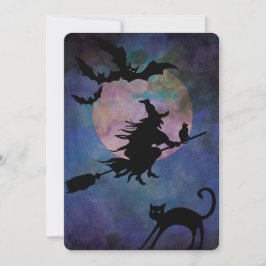 Moonlit Night med Wich, Halloween fest Inbjudningar