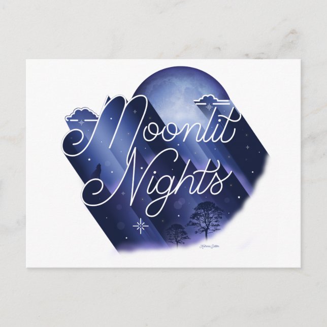 Moonlit Nights/vycard Helg Vykort (Framsida)