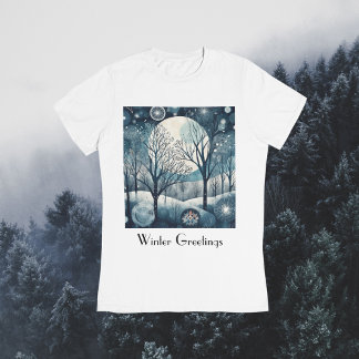 Moonlit Nodic Forest, anpassade T Shirt