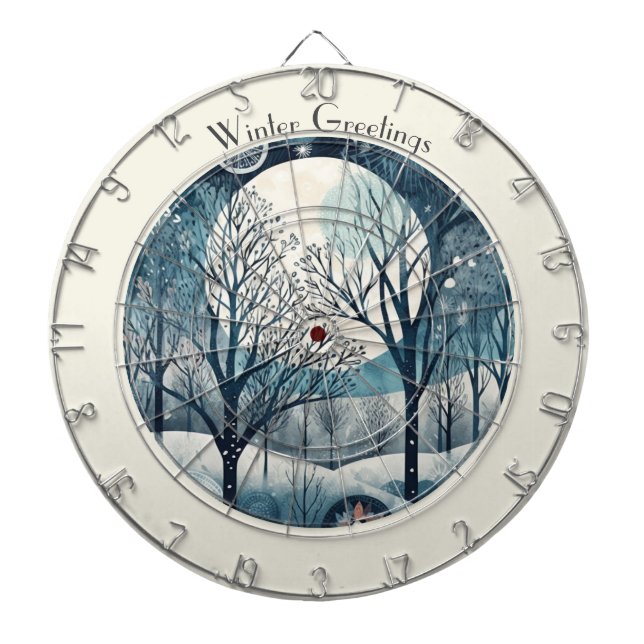 Moonlit Nordic Forest, anpassade Darttavla (Framsidan)