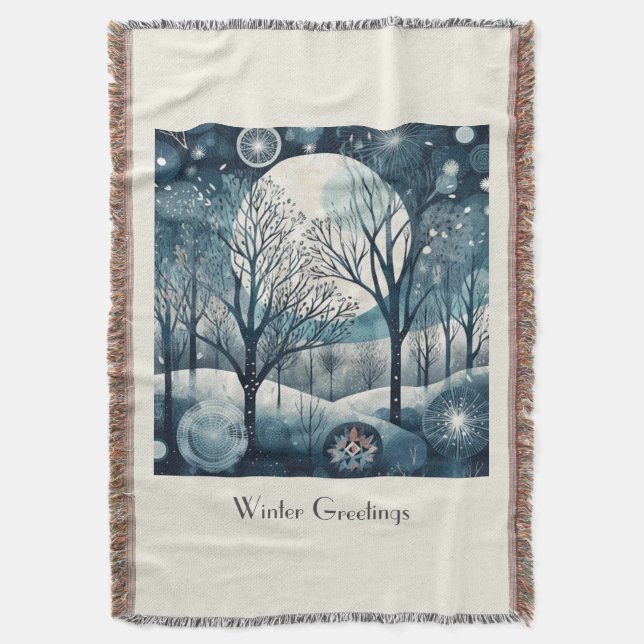 Moonlit Nordic Forest, anpassade Filt (Framsidan Vertikal)