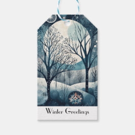 Moonlit Nordic Forest, anpassade Presentetikett