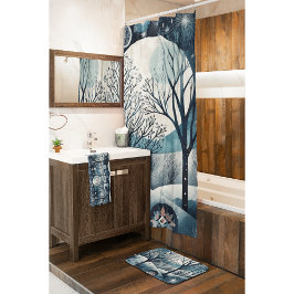 Moonlit Nordic Forest Badrumsmatta