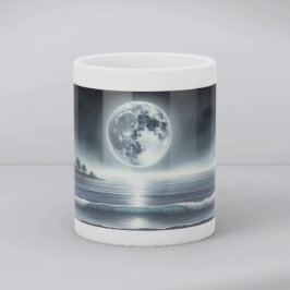 Moonlit Ocean Waves Celestial Night Sky Kaffemugg