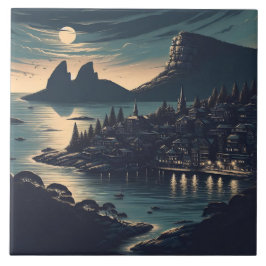 Moonlit Port Kakelplatta