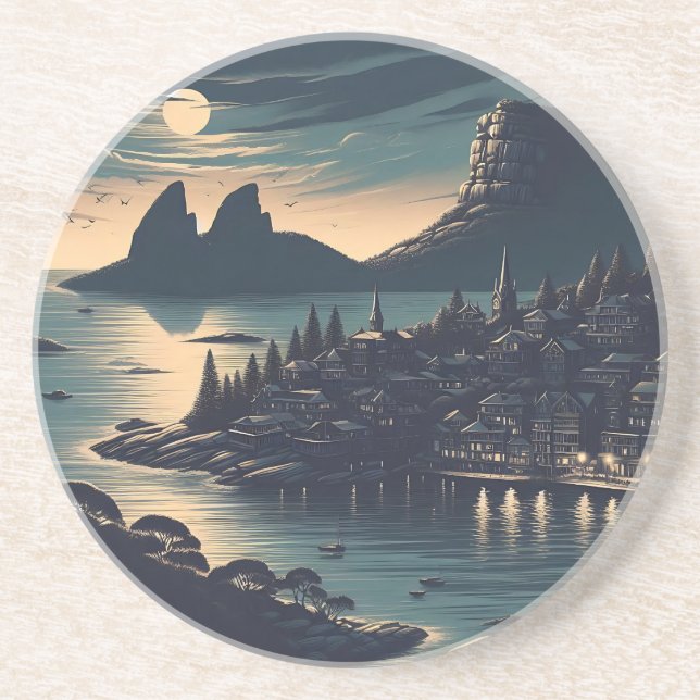 Moonlit Port Underlägg (Framsidan)