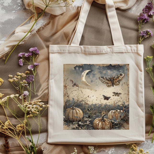 Moonlit Pumpkin Patch Tote Bag Tygkasse (Skapare uppladdad)