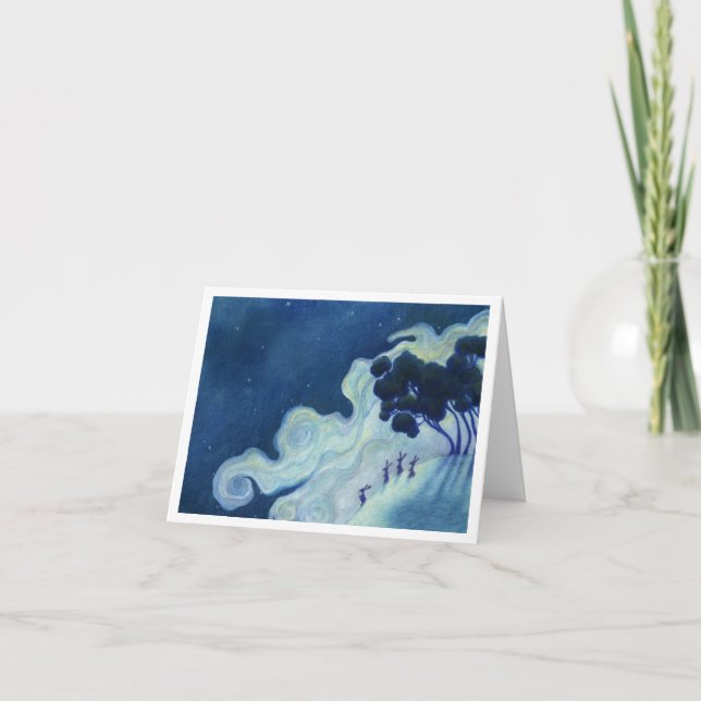 Moonlit Rabbits Kort (Framsida)