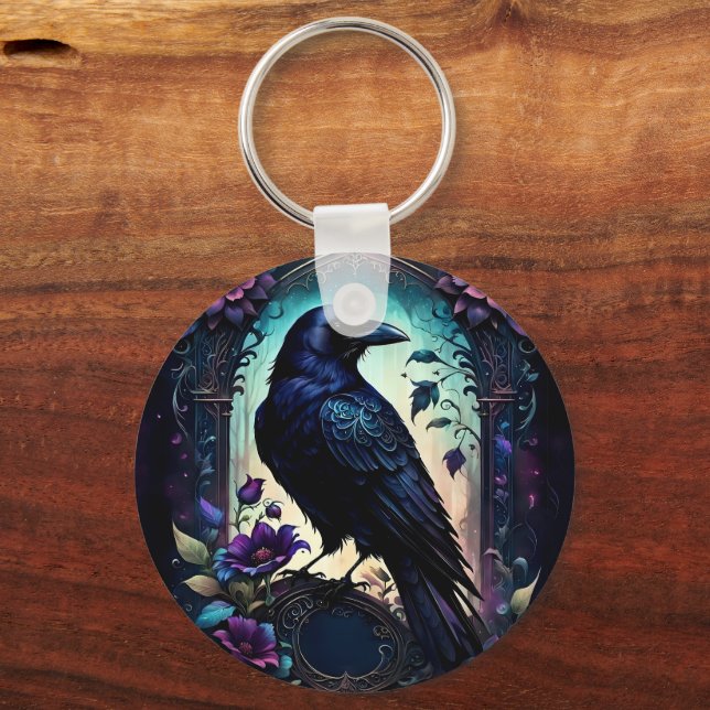Moonlit Raven | Gothic Floral Wedding Suite.  Nyckelring (Baksida)