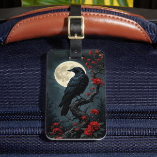 Moonlit Raven Luggage Tag Bagagebricka