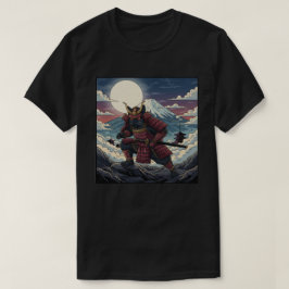 Moonlit Red Samurai T Shirt