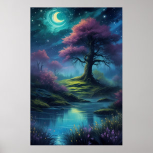 Moonlit Reverie, Majestic Träd Poster