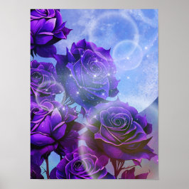 Moonlit Ro Garden Poster