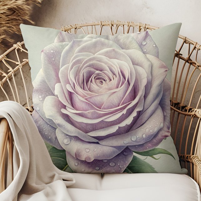 Moonlit Ro Witch Pillow - Witch's Garden Dreams Kudde (Moonlit Rose Witch Pillow - Witch’s Garden Dreams in a boho rattan armchair)