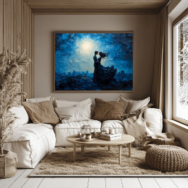 Moonlit Romantik par Embrace Scenia Evening Poster