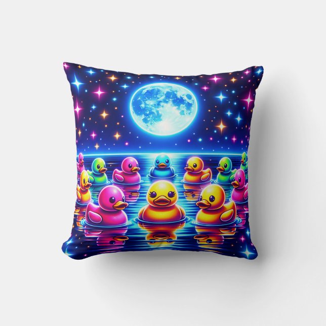 ’Moonlit Rubber Ducky Dream’ Kudde (Framsida)