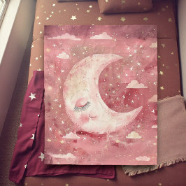 Moonlit Rustic Red Nursery & Kids' Room Fleecefilt