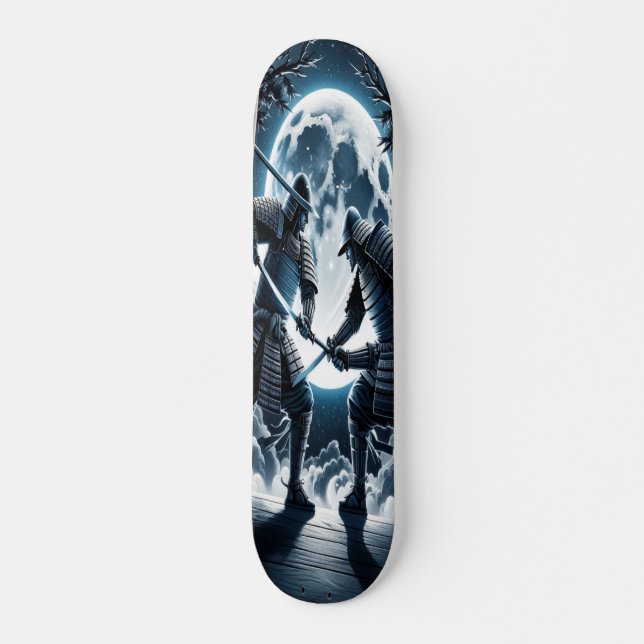 Moonlit Samurai Duel Mini Skateboard Bräda 18,5 Cm (Framsida)