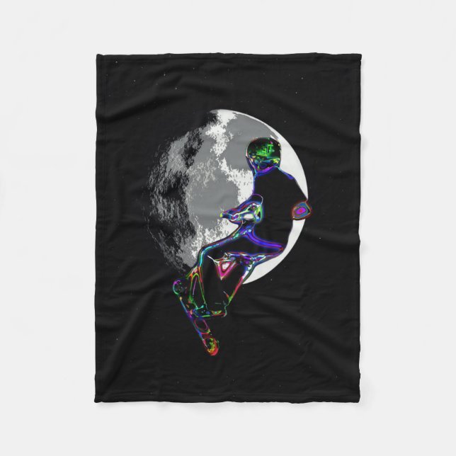 Moonlit Scooter Champ - Scooter Boy Artwork Fleecefilt (Framsidan)