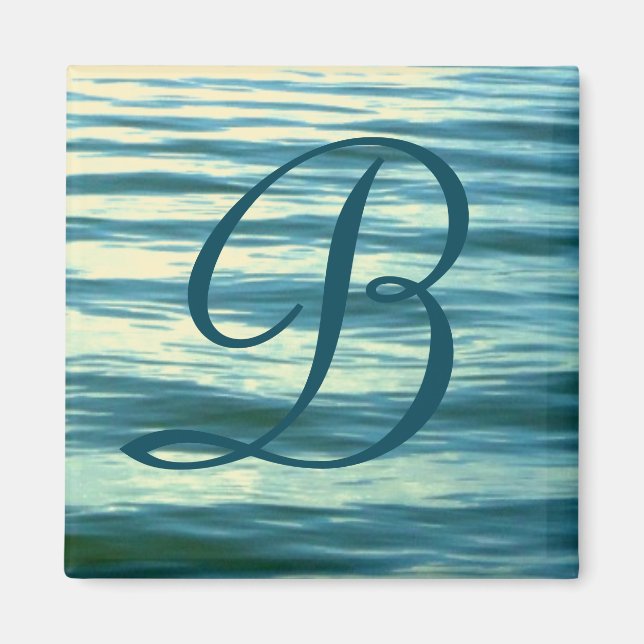 Moonlit Sea Monogrammed Stateroom Door Marker Magnet (Framsidan)