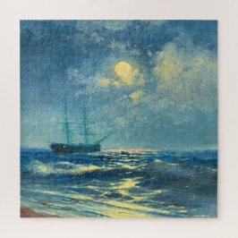 Moonlit Seaview, bra Art-målning Pussel