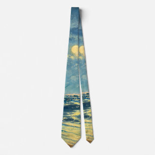 Moonlit Seaview, bra Art-målning Slips