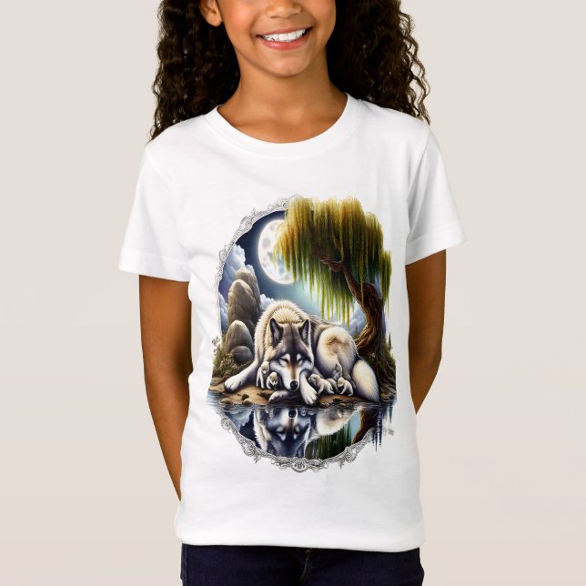 Moonlit Serenity A Slumating Varg T Shirt (Framsida)
